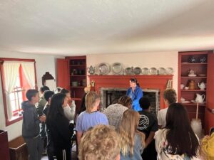 Students tour the governor's mansion in Corydon, IN