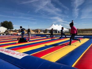 students bouncing