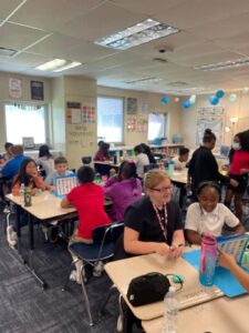 Students working on asking and answering questions