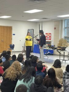 5th grade students learning about what it was like to be a sailor on the U.S.S. Constitution during the War of 1812 from Mr. Caddell