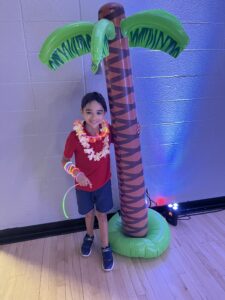 boy with a palm tree