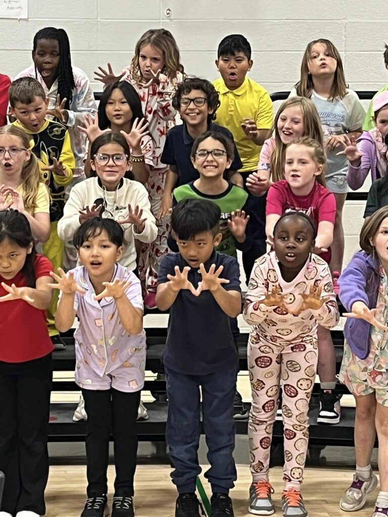 2nd grade students singing "Under My Bed"
