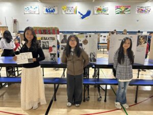 Fourth grade students presenting at their wax museum