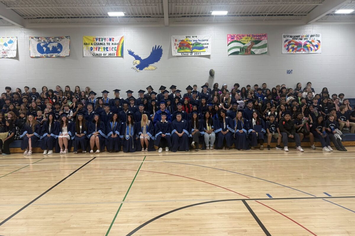 Photo of Glenns Valley alumni 2026 graduates and Glenns Valley 5th grade students heading to 6th grade
