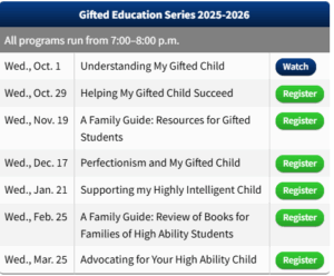 Gifted Education Series 2025-2026