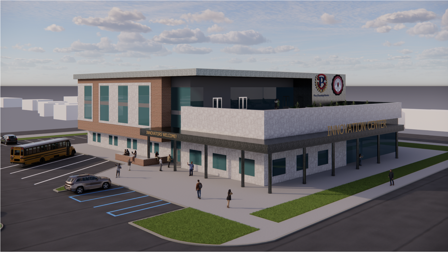 rendering of new building on Uindy Campus