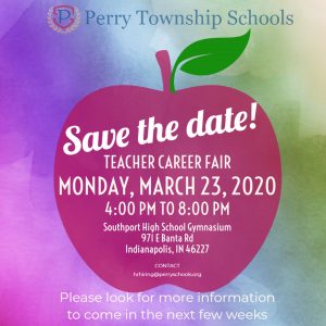 Save the date apple with teacher fair information