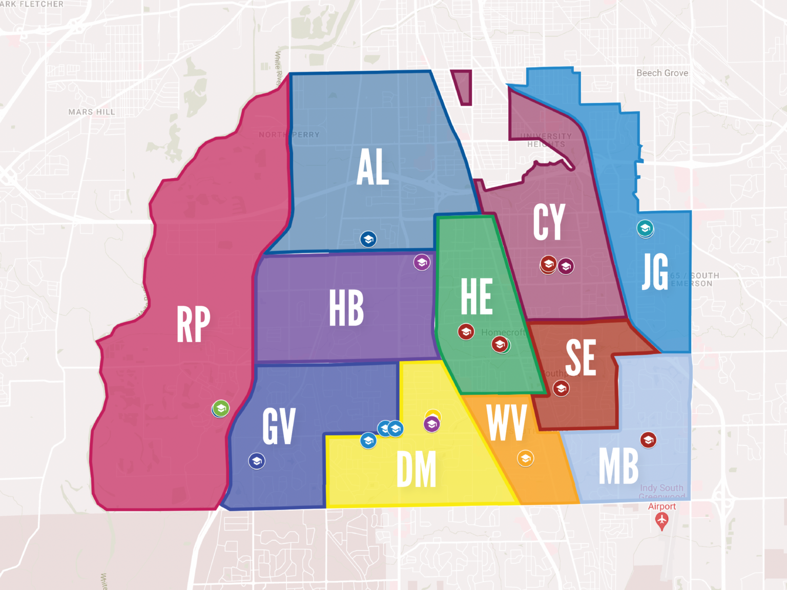 Boundary maps perry township schools
